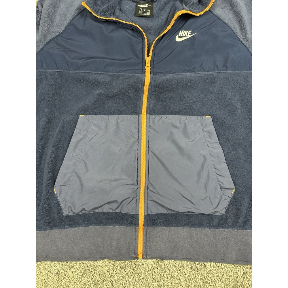 Nike Polar Fleece Jacket Mens L Zip Warm Casual Blue Activewear - Picture 4 of 12